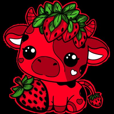 cute strawberry cow