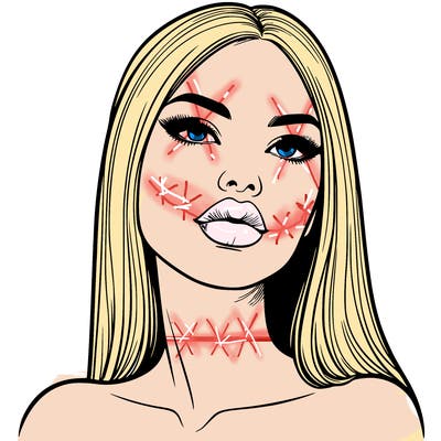 realistic woman with full lips