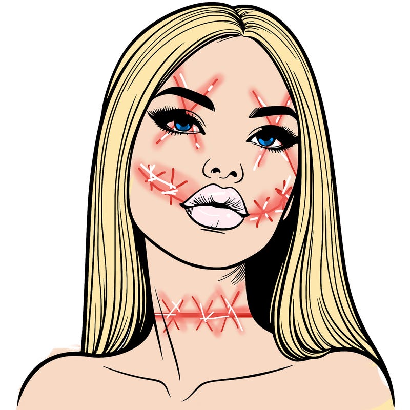 realistic woman with full lips