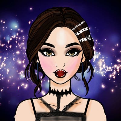 realistic girl with makeup on