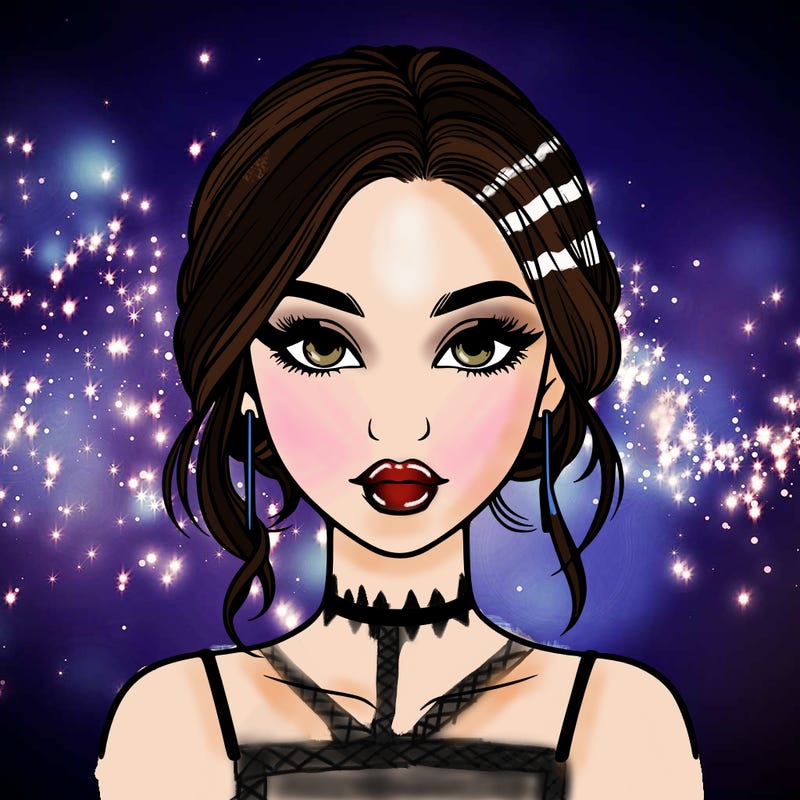 realistic girl with makeup on