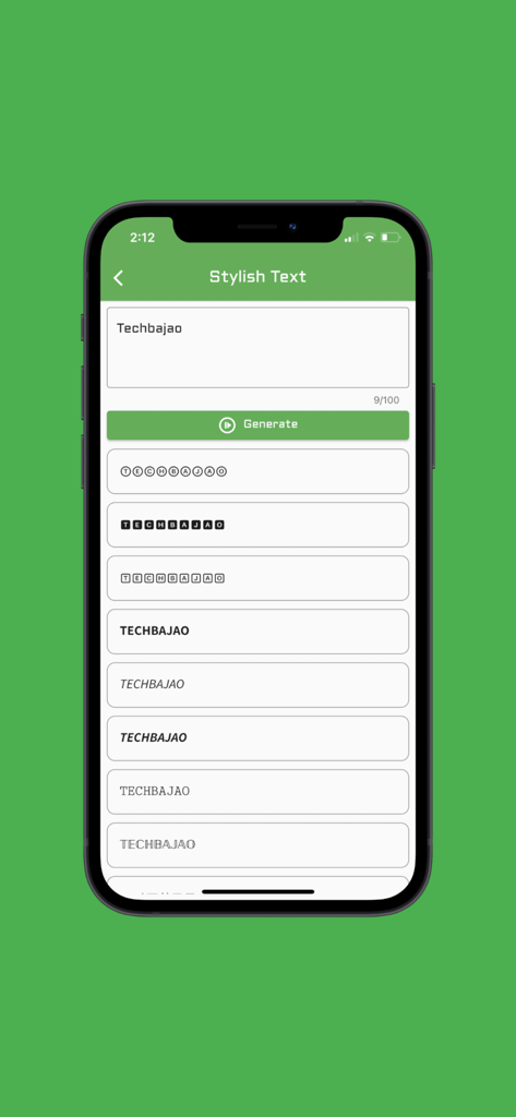 ToolKit(Pro) - Interfaz de la aplicación ToolKit Pro que muestra varias opciones de fuentes elegantes para la personalización de texto