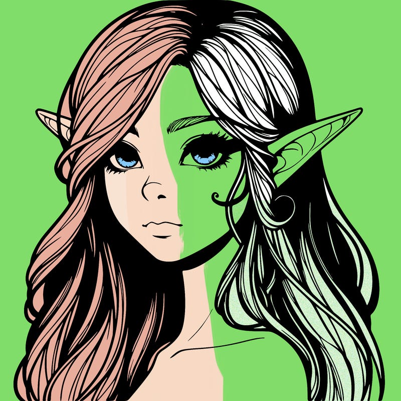 elf girl realistic dark fantasy