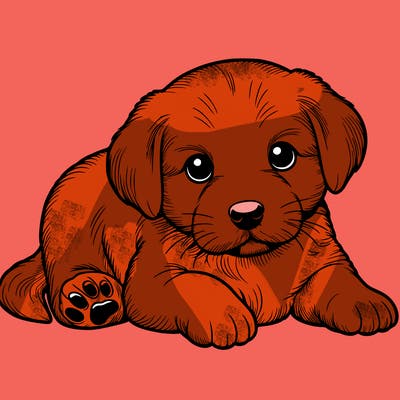 a cute realistic puppy