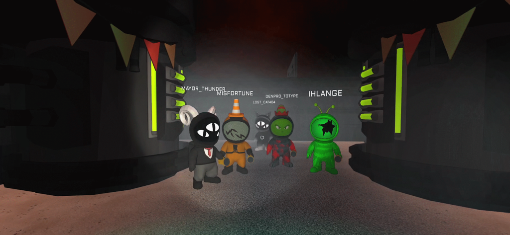 Imposter 3D: online horror - Cinco mini astronautas personalizados con skins únicas en un entorno 3D oscuro de Imposter 3D horror online