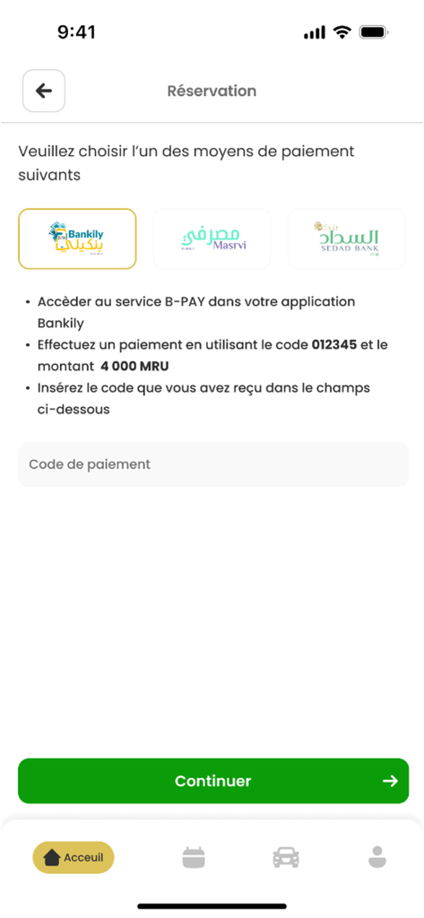 Limo cars - 자동차 렌탈 예약용 리모카 앱 결제 선택 화면