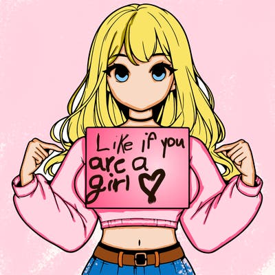 girl holding a blank sign in a long sleeve crop top