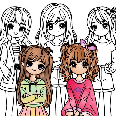 a group of five girls