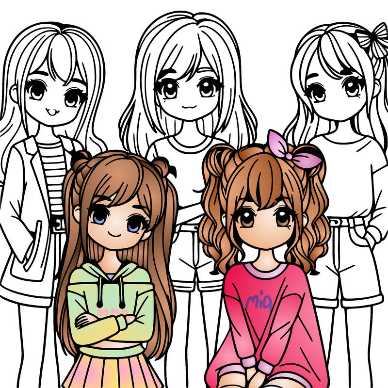 a group of five girls