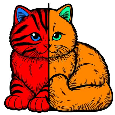 realistic split cat