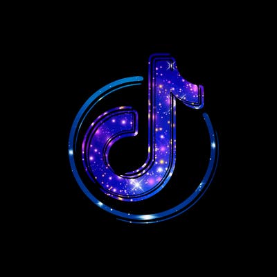 tiktok logo neon