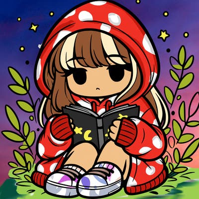 girl in oversized hoodie reading a book