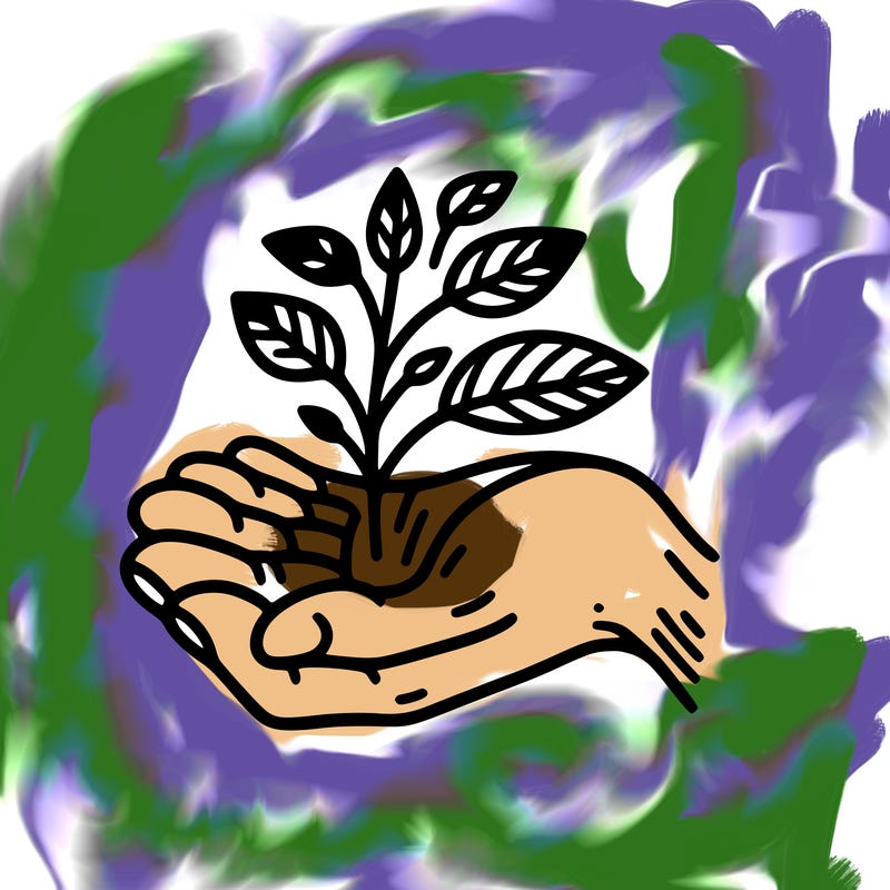 hand with plant