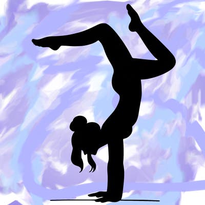 a woman doing a handstand