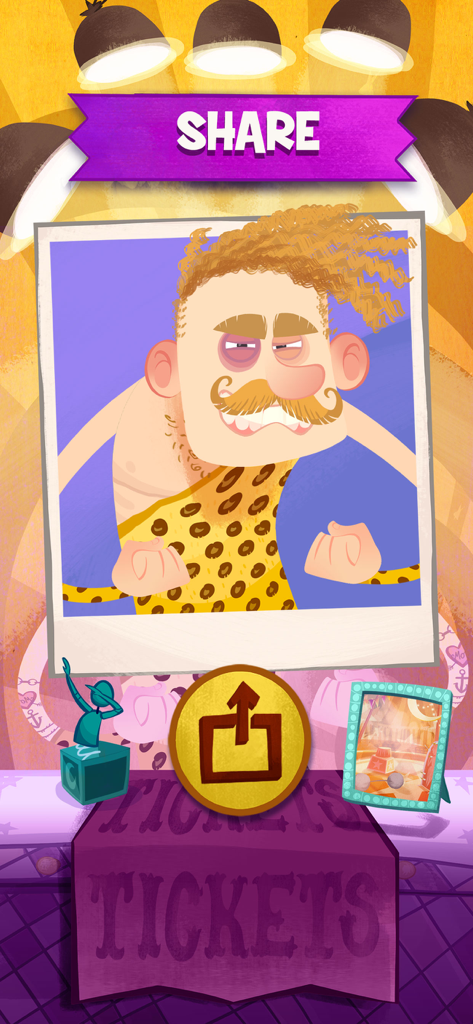 Pantalla para compartir que muestra un cambio de imagen divertido de personaje con un atuendo de leopardo de Salón de Peluquería Retrato Familiar.