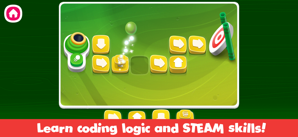 Educational coding logic game for kids in the Crayola Create and Play app