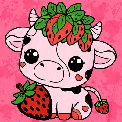 cute strawberry cow