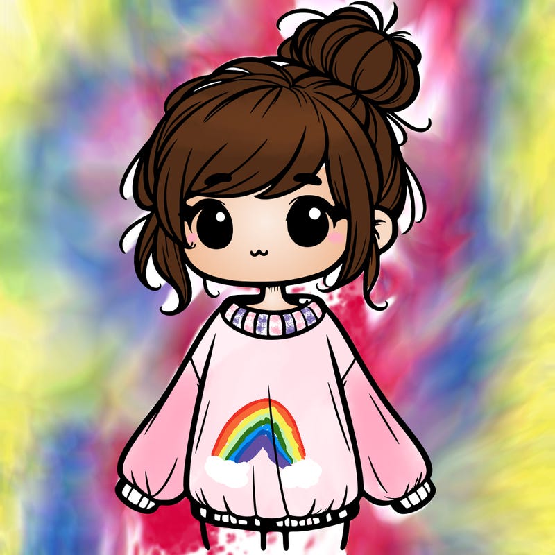 cute girl with baggy sweater and messy bun
