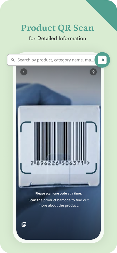 EZ Rx app barcode scanner interface for medical products