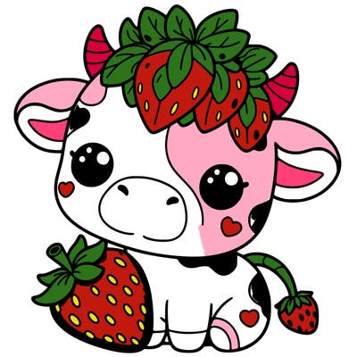 cute strawberry cow