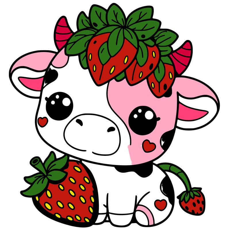 cute strawberry cow
