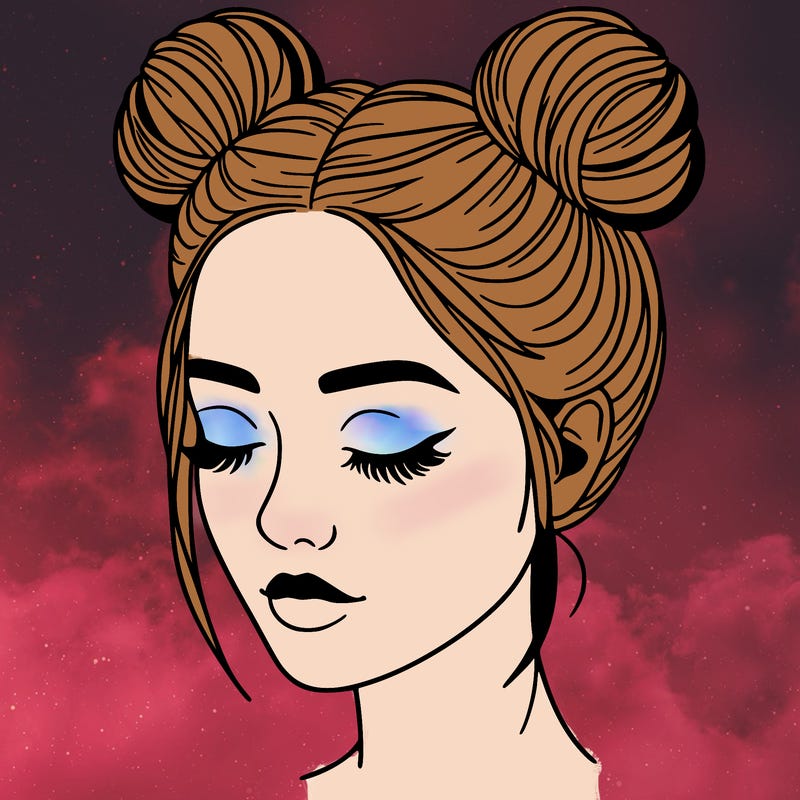 woman with hair buns