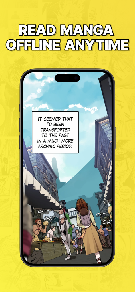 Smartphone screen showing the Manga Man app with a manhwa page and offline reading text