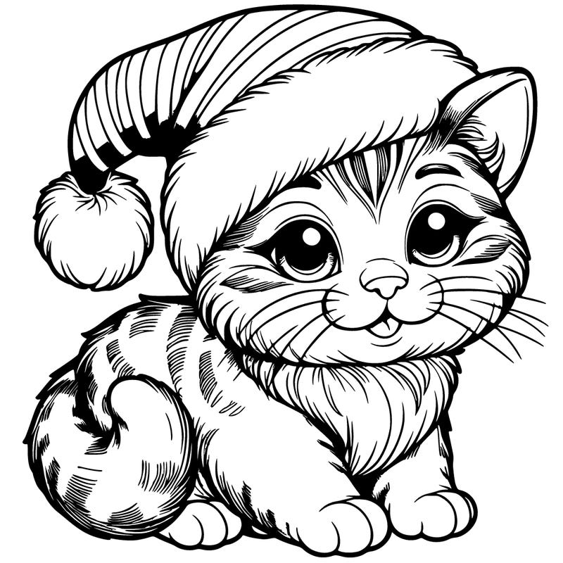 realistic cat christmas