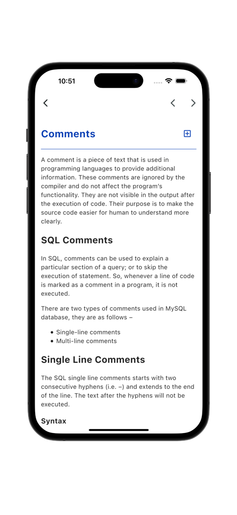 Learn SQL Database Programming - Education App | MWM