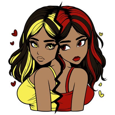 realistic girl split