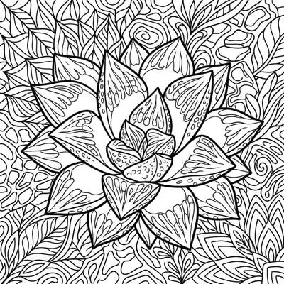 Immerse yourself in the delicate beauty of a Haworthia succulent with this stunning coloring template. Featuring intricate patterns and a rich background, it offers a deeply satisfying and creative escape.