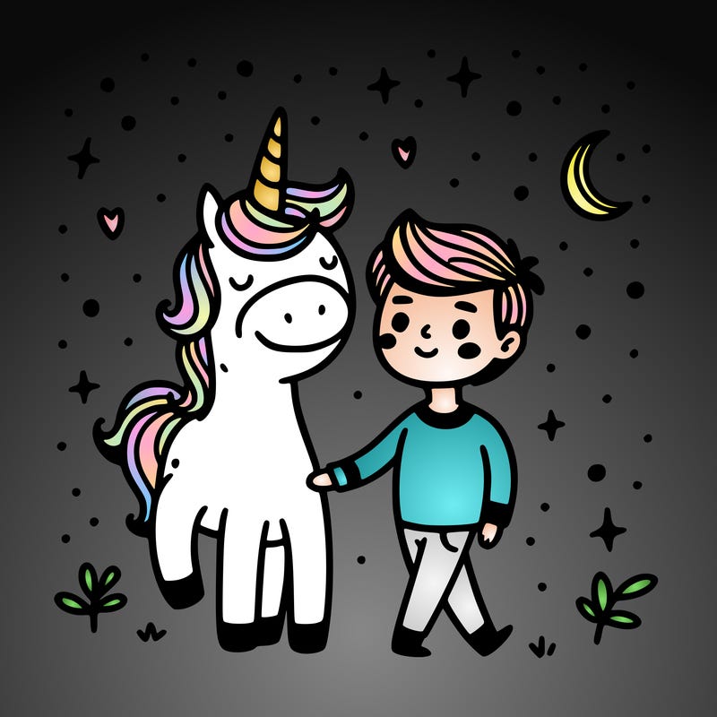guy with unicorn