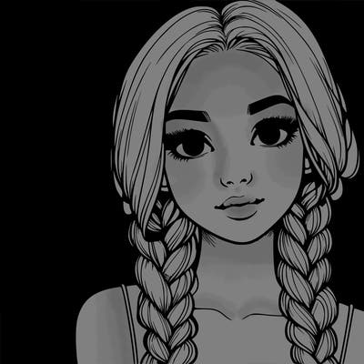 realistic girl with braids