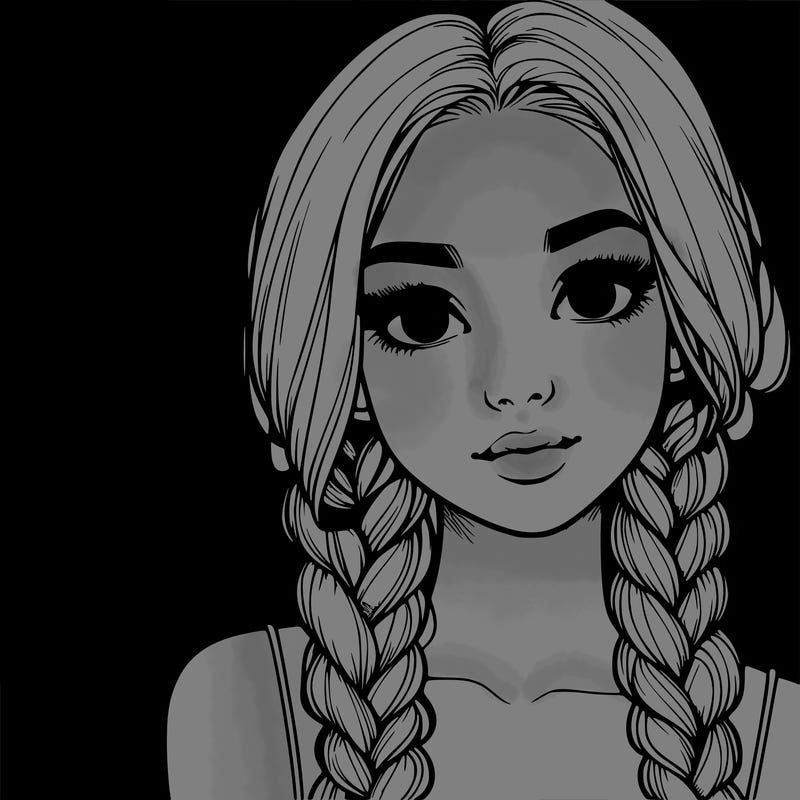 realistic girl with braids