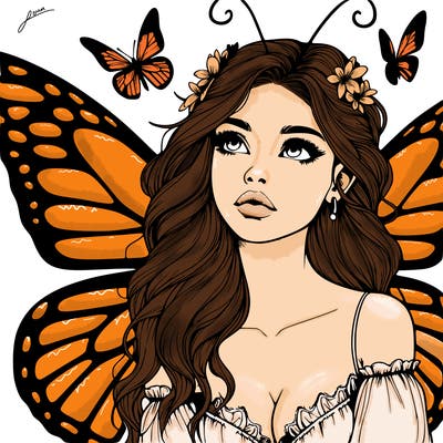 butterfly fairy realistic girl