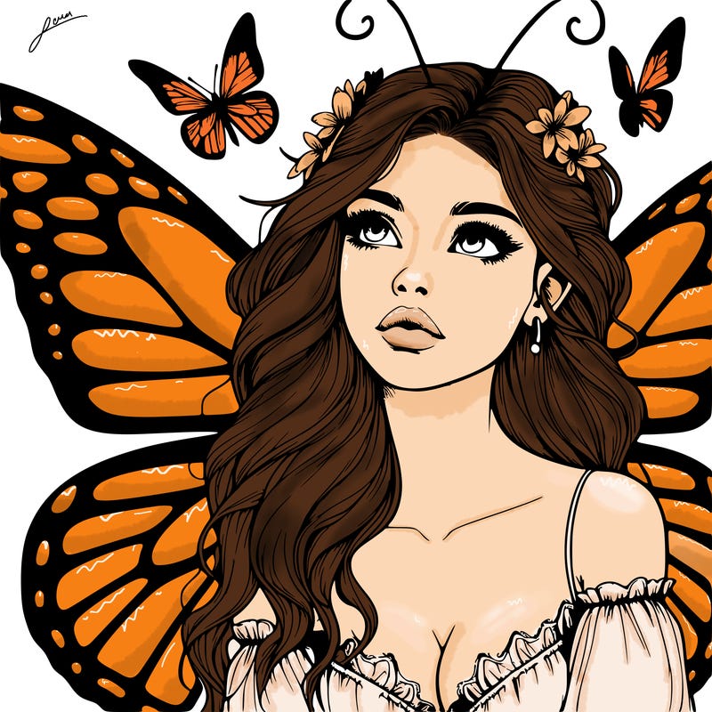 butterfly fairy realistic girl