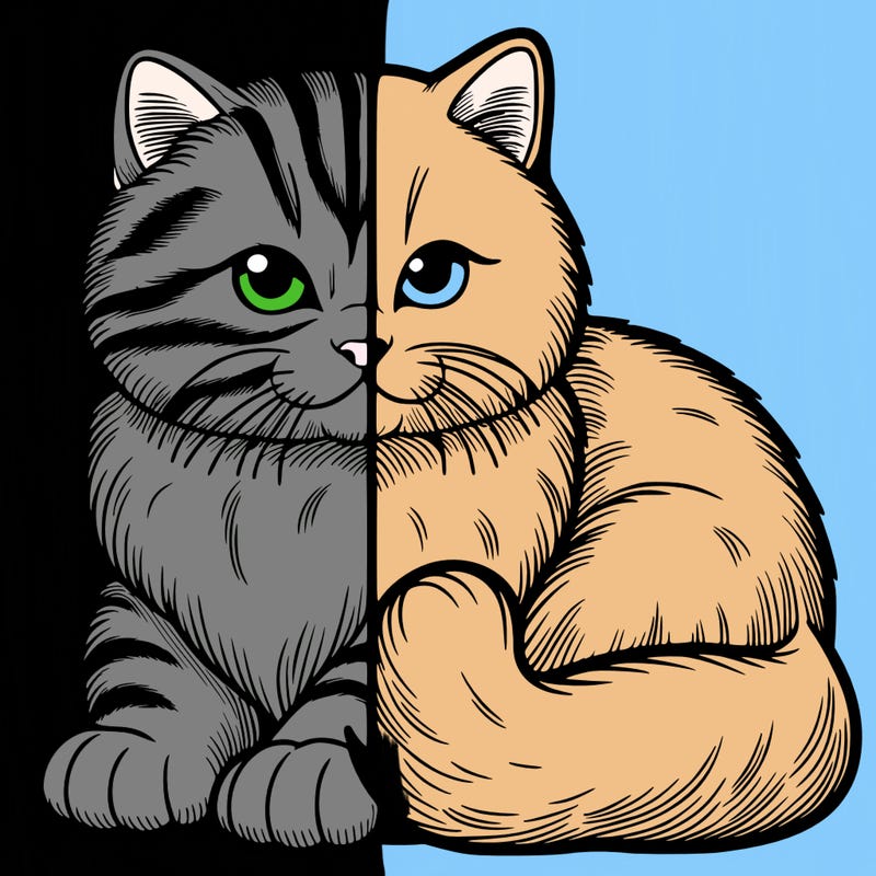 realistic split cat