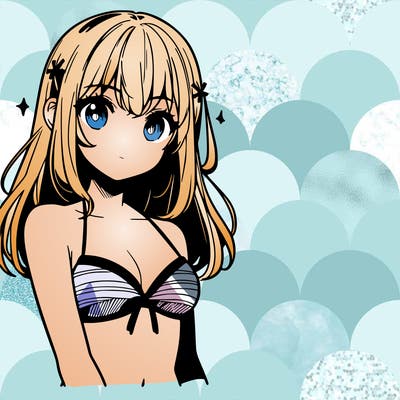 manga girl in a swimsuit