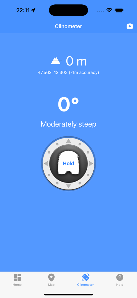 SnowSafe - Lawinen-App - SnowSafe app clinometer tool for measuring slope steepness and altitude