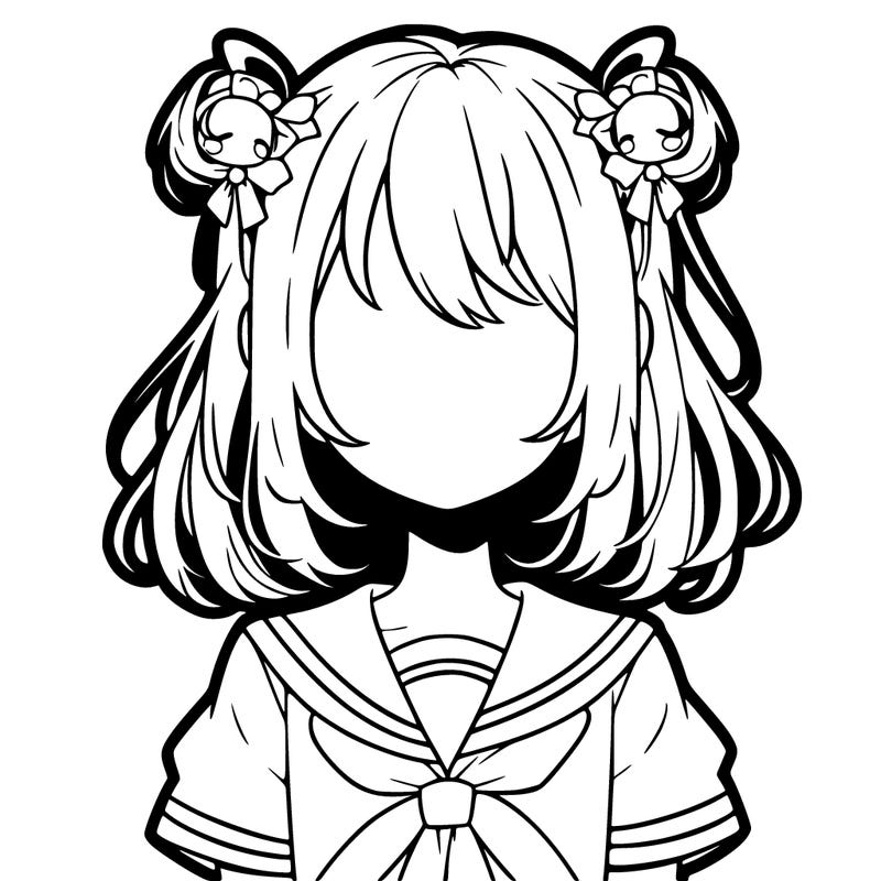 faceless cute manga girl