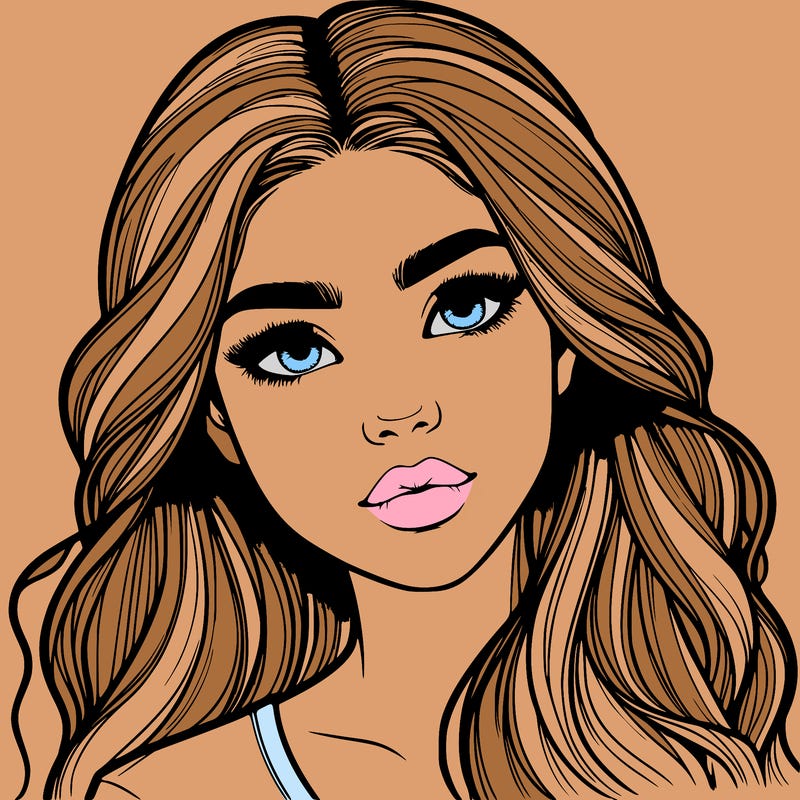 realistic teenage girl with pretty hair