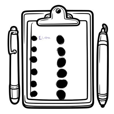 blank clip board with pen