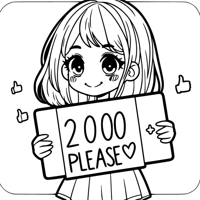 a girl holding a 200 likes please sign