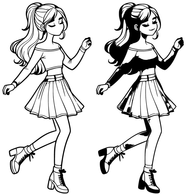 realistic girl dancing