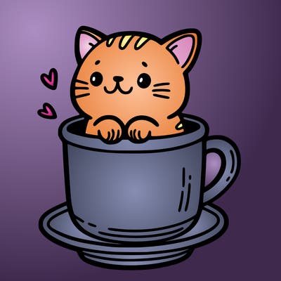 a  cat in a cup
