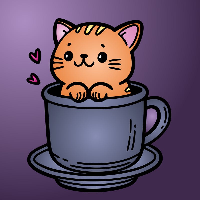 a  cat in a cup