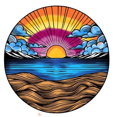 realistic sunset