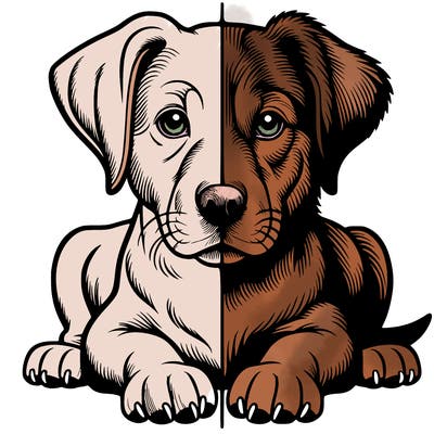 realistic dog split picture