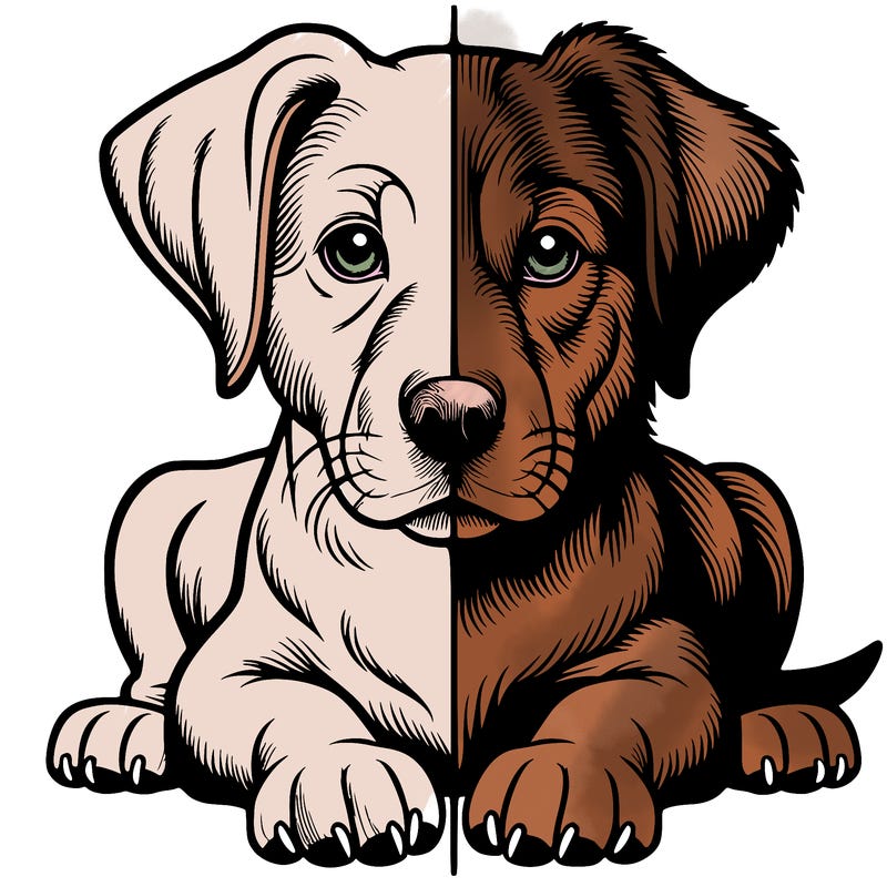 realistic dog split picture