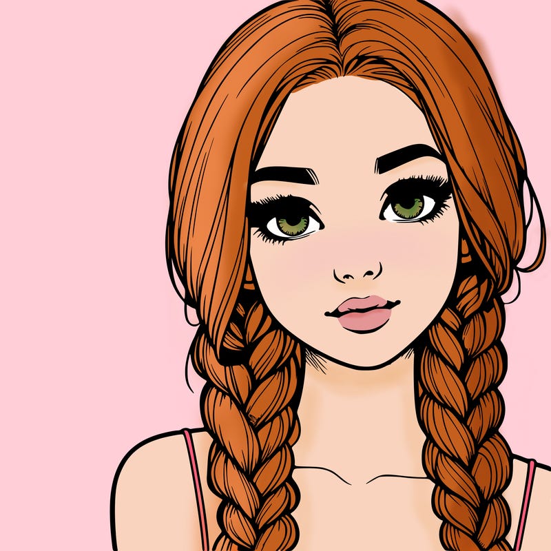 realistic girl with braids